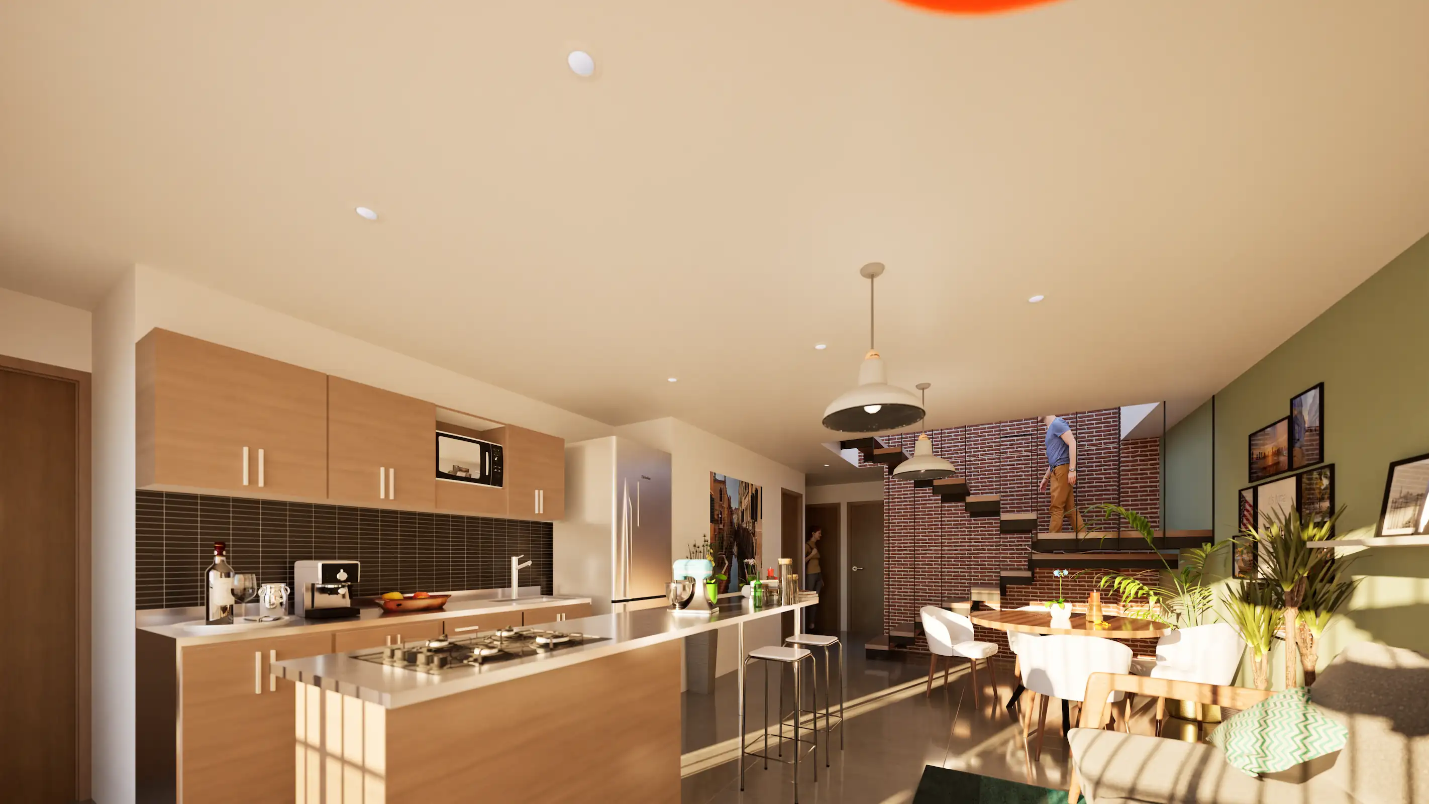 Duplex living room
